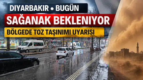 Diyarbakır'da bugün yağışlı hava etkili olacak: Toz taşınımı uyarısı da geldi