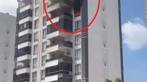 Yenişehir'deki 11 katlı binada yangın paniği 8'inci kattaki daireden dumanlar yükseldi