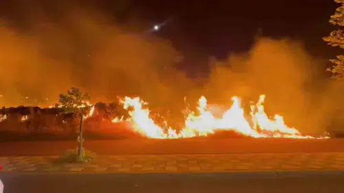 Kayapınar Mahabad Bulvarı'nda gece yarısı korkutan yangın Ekipler büyümeden önledi