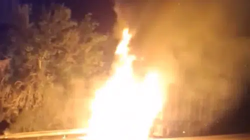 Sur ilçesinde gece yarısı korkutan yangın Seyir halindeki tır küle döndü