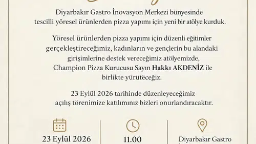 Diyarbakır'da yöresel lezzetler pizza ile buluşuyor: Hakkı Akdeniz'in rehberliğinde yeni atölye