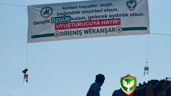 Amedspor taraftarlarından uyuşturucuya karşı sokak seferberliği: İşte o pankart
