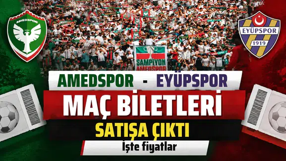 Amedspor Eyüpspor maçının biletleri satışa çıktı: İşte fiyatlar
