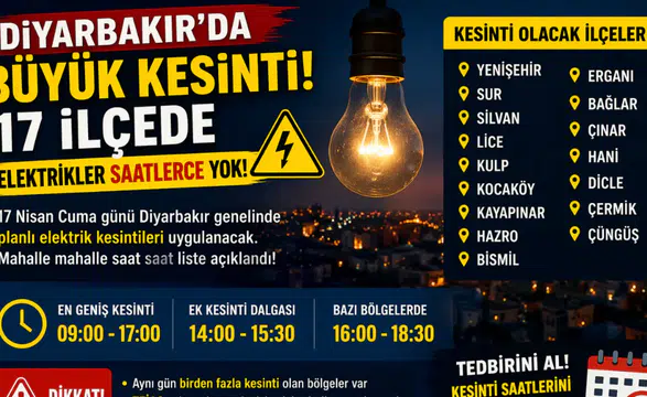 Diyarbakır’da büyük kesinti! 17 ilçede elektrikler saatlerce yok