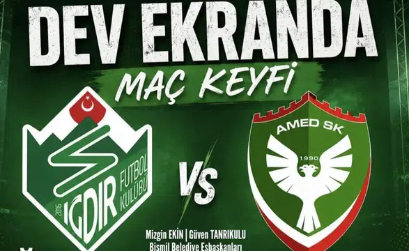 Iğdır FK Amedspor maçı için Diyarbakır'dan iki ilçeden dev ekran haberi geldi