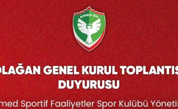 Amedspor Kulübü'nden genel kurul duyurusu: Tarih netleşti