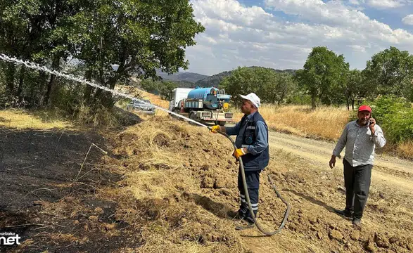 Diyarbakır'da 5 bin dönümlük alanı vuran yangına DİSKİ'den müdahale