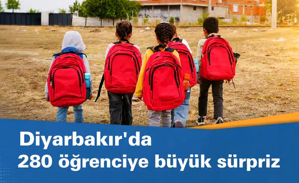 Diyarbakır'da 280 öğrenciye büyük sürpriz: İçi dolu çantalarına kavuştular