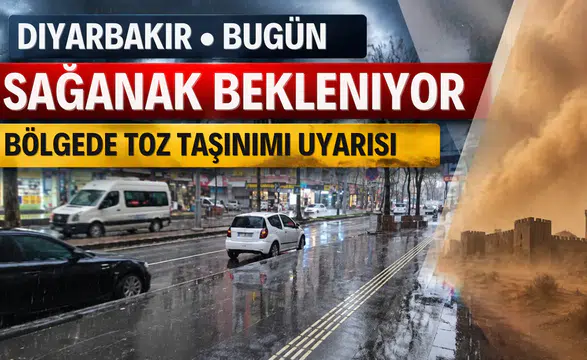 Diyarbakır'da bugün yağışlı hava etkili olacak: Toz taşınımı uyarısı da geldi