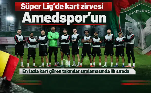Süper Lig'de en fazla kart gören takımlar sıralamasında Amedspor zirvede