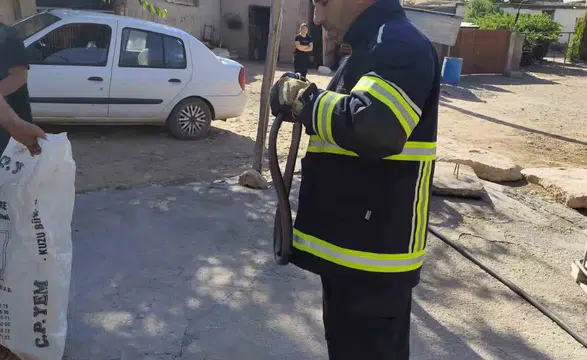 Bismil'de Kazancı Mahallesi'nde korku dolu anlar İki metrelik yılan eve girdi