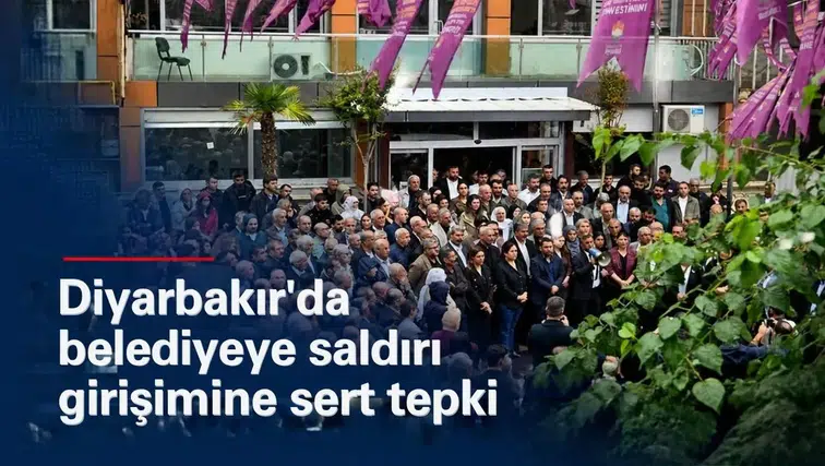 Diyarbakır'da belediyeye saldırı girişimine sert tepki: Eşbaşkanlar ve vekiller katıldı