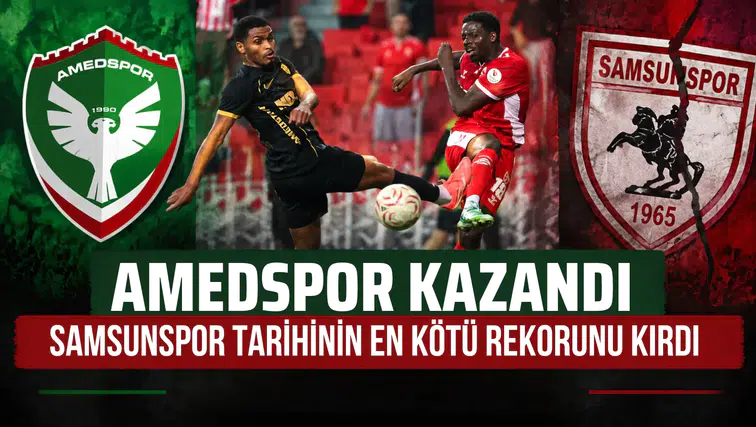 Amedspor kazandı, Samsunspor tarihinin en kötü rekorunu kırdı