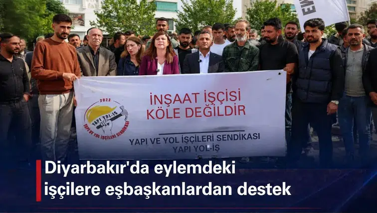 Diyarbakır'da 8 gündür eylem yapan işçilere eşbaşkanlardan destek