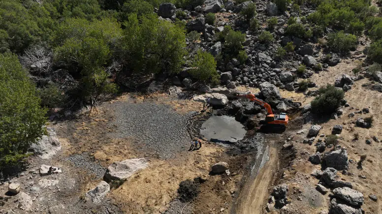 Diyarbakır’da kuruyan gölet doğal kaynağa dönüştü