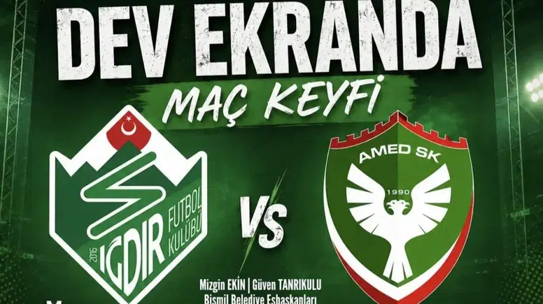 Iğdır FK Amedspor maçı için Diyarbakır'dan iki ilçeden dev ekran haberi geldi
