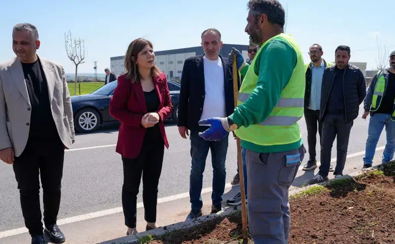 Diyarbakır'da Mardin Yolu ve Karacadağ Caddesi'ndeki peyzaj düzenlemesine Eşbaşkan denetimi
