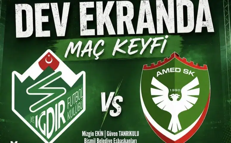 Iğdır FK Amedspor maçı için Diyarbakır'dan iki ilçeden dev ekran haberi geldi
