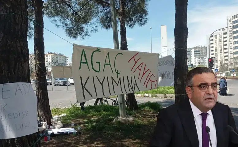 Diyarbakır'da ağaç sökümüne tepki gösteren vatandaşlara Tanrıkulu'ndan destek