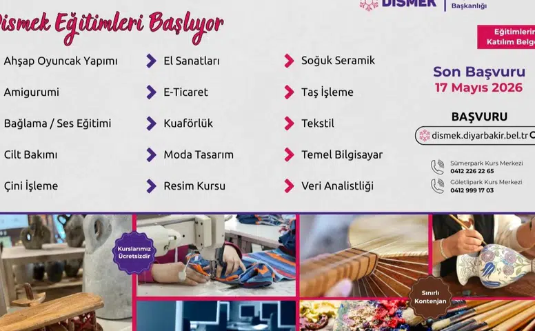 Diyarbakır'da meslek kazandıran ücretsiz 15 yeni kurs açılıyor: Başvurular başladı
