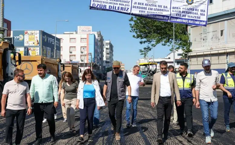 Diyarbakır’da 2026 asfalt sezonu Bağlar’da başladı: Eşbaşkanlar Bucak ve Hatun sahada