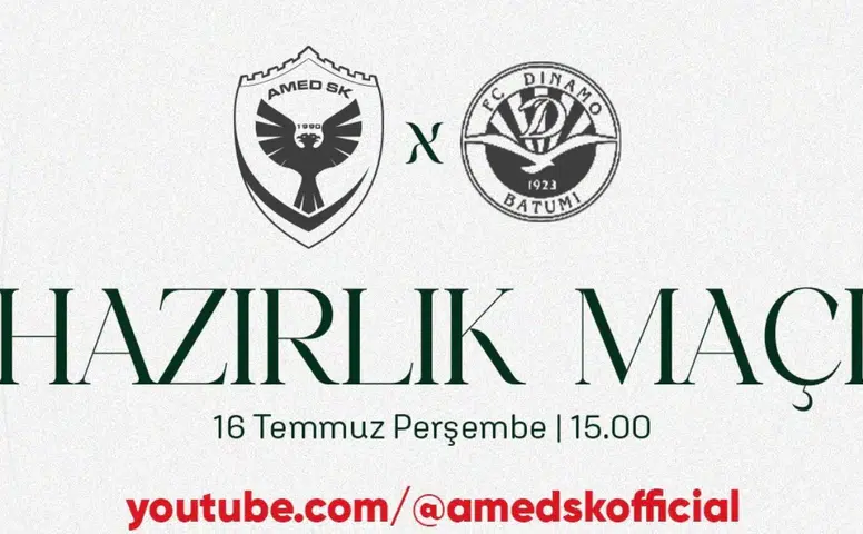 Amedspor'dan Dinamo Batumi maçı için canlı yayın duyurusu: Adres verildi