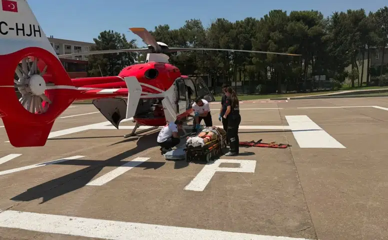 Şırnak'ta kolu kopan vatandaş helikopterle Diyarbakır'a sevk edildi