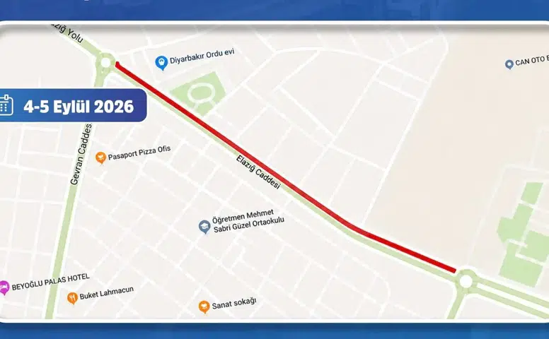 Diyarbakır'da sürücülerin dikkatine: Bulvarın bir bölümü 2 gün trafiğe kapatılıyor