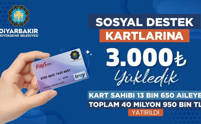 Diyarbakır'da 13 bin 650 kişinin hesabına 3'er bin TL yatırıldı