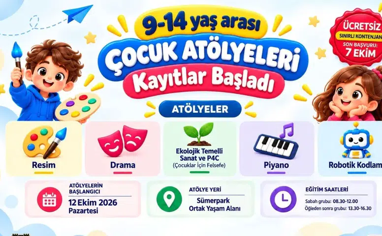 Diyarbakır'da çocuklara müjde: 5 branşta ücretsiz atölyeler başlıyor
