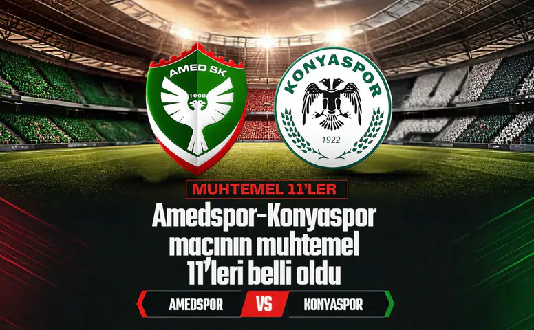 Amedspor Konyaspor maçının muhtemel 11'leri netleşti: Sürpriz seçimler var