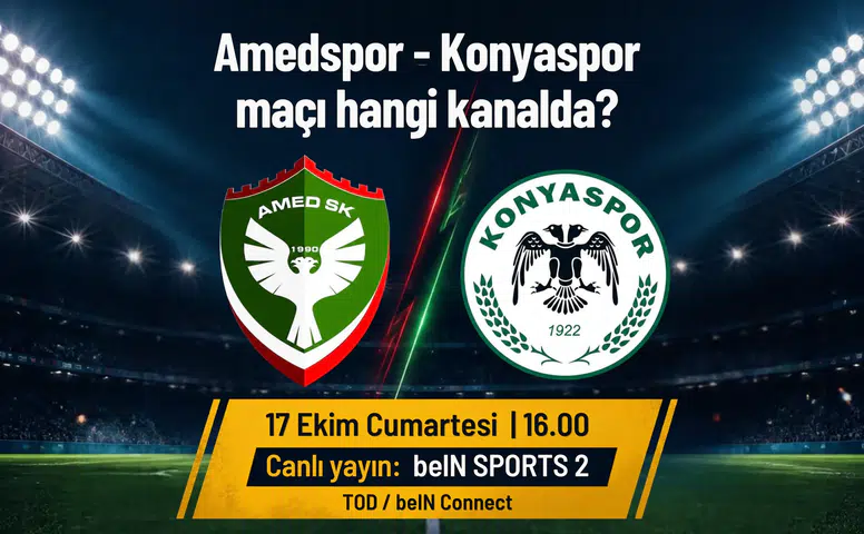 Amedspor Konyaspor maçı canlı yayın bilgisi: Karşılaşma saat kaçta hangi kanalda?