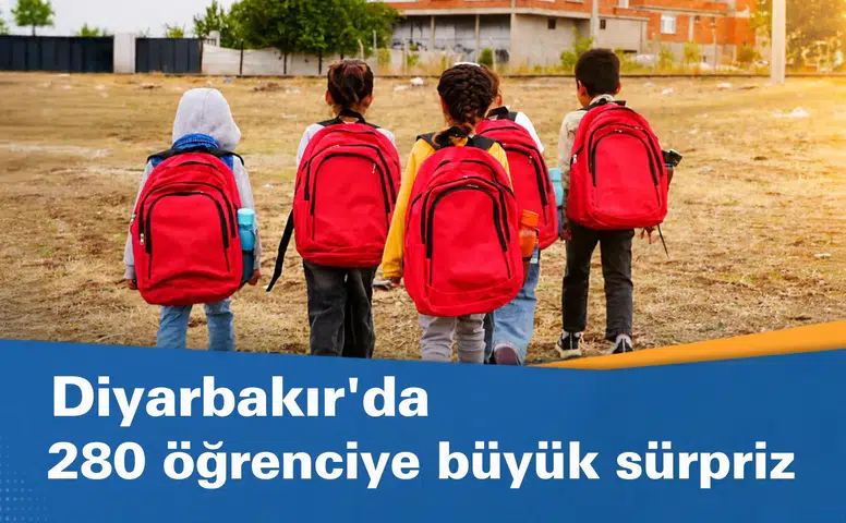Diyarbakır'da 280 öğrenciye büyük sürpriz: İçi dolu çantalarına kavuştular