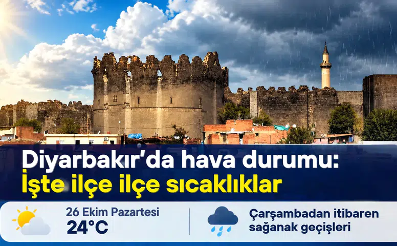 Diyarbakır'da ilçe ilçe hava durumu belli oldu: İşte sıcaklıklar