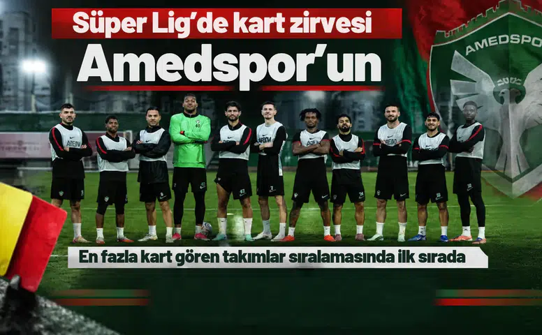 Süper Lig'de en fazla kart gören takımlar sıralamasında Amedspor zirvede