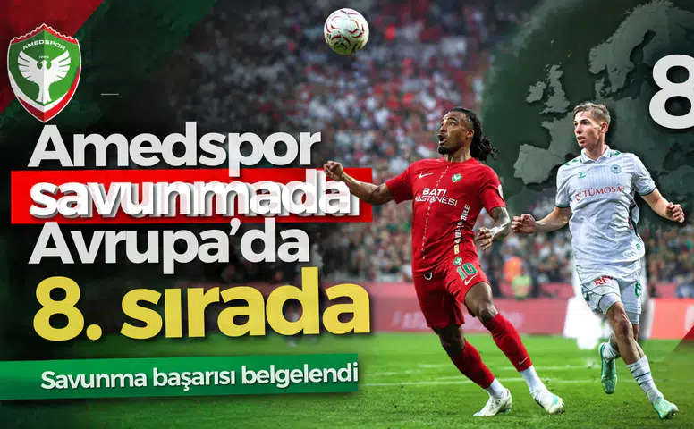 Amedspor'un savunma başarısı belgelendi: Avrupa çapındaki listede 8. sırada yer aldı
