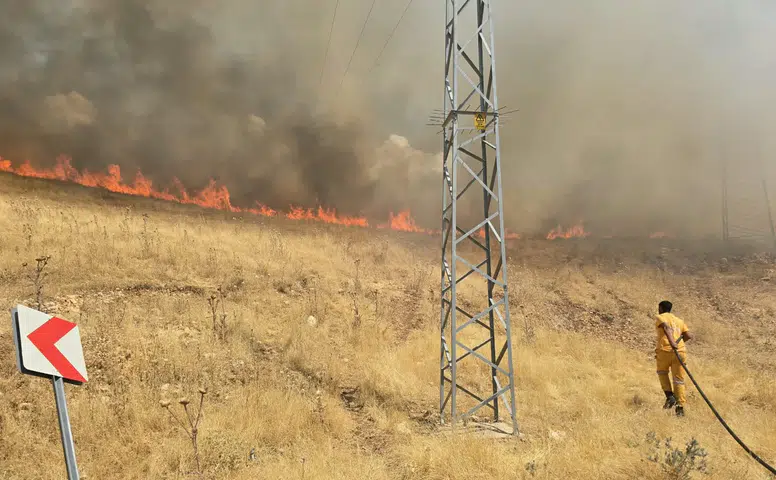 Silvan kırsalındaki örtü yangınına hızlı müdahale Ekipler soğutma çalışması başlattı
