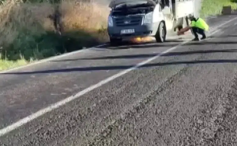 Diyarbakır-Hani karayolunda korku dolu anlar: Seyir halindeki kamyonet alevlere teslim oldu