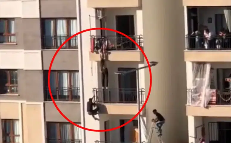 Diyarbakır Bağlar'da yürekleri ağza getiren olay: Balkondan düşen çocuğu böyle kurtardı