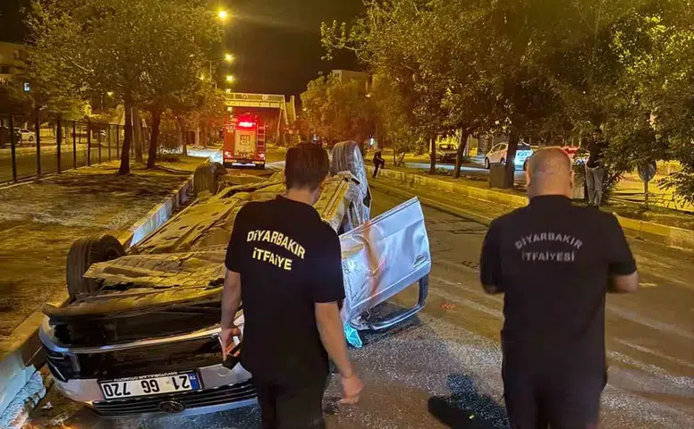 Ergani-Diyarbakır kara yolunda feci kaza: Kontrolden çıkan otomobil takla attı