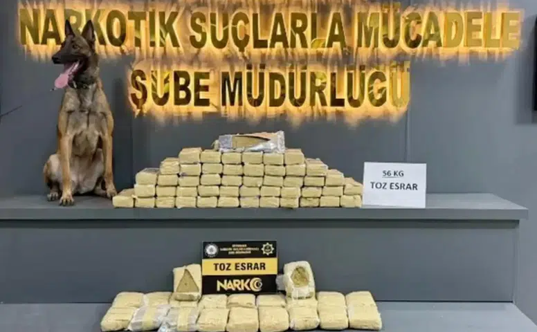 Diyarbakır Bağlar'da narkotik operasyonu: 56 kilo toz esrar ele geçirildi