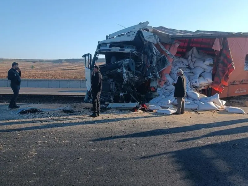 Diyarbakır’da Feci Kaza İki Tır Ve Bir Otomobil Çarpıştı2