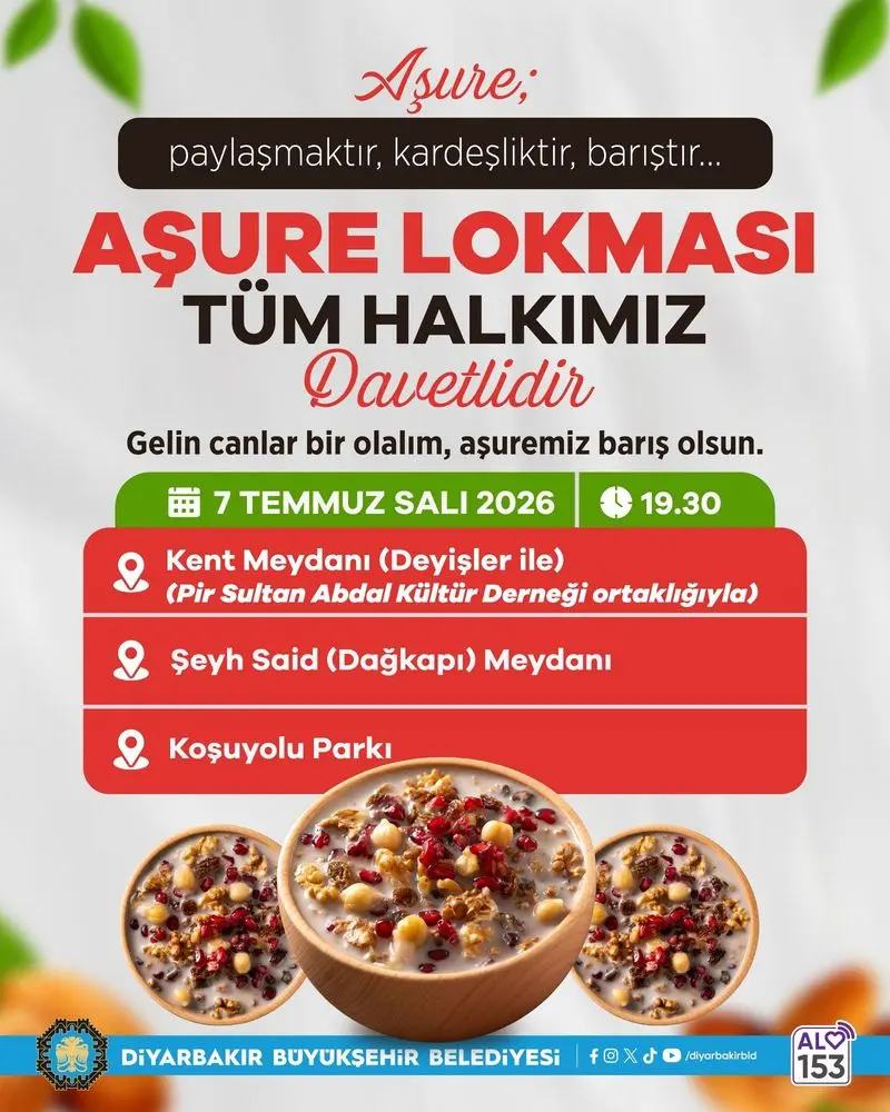 Büyükşehir Belediyesi 3 noktada aşure dağıtacak 2