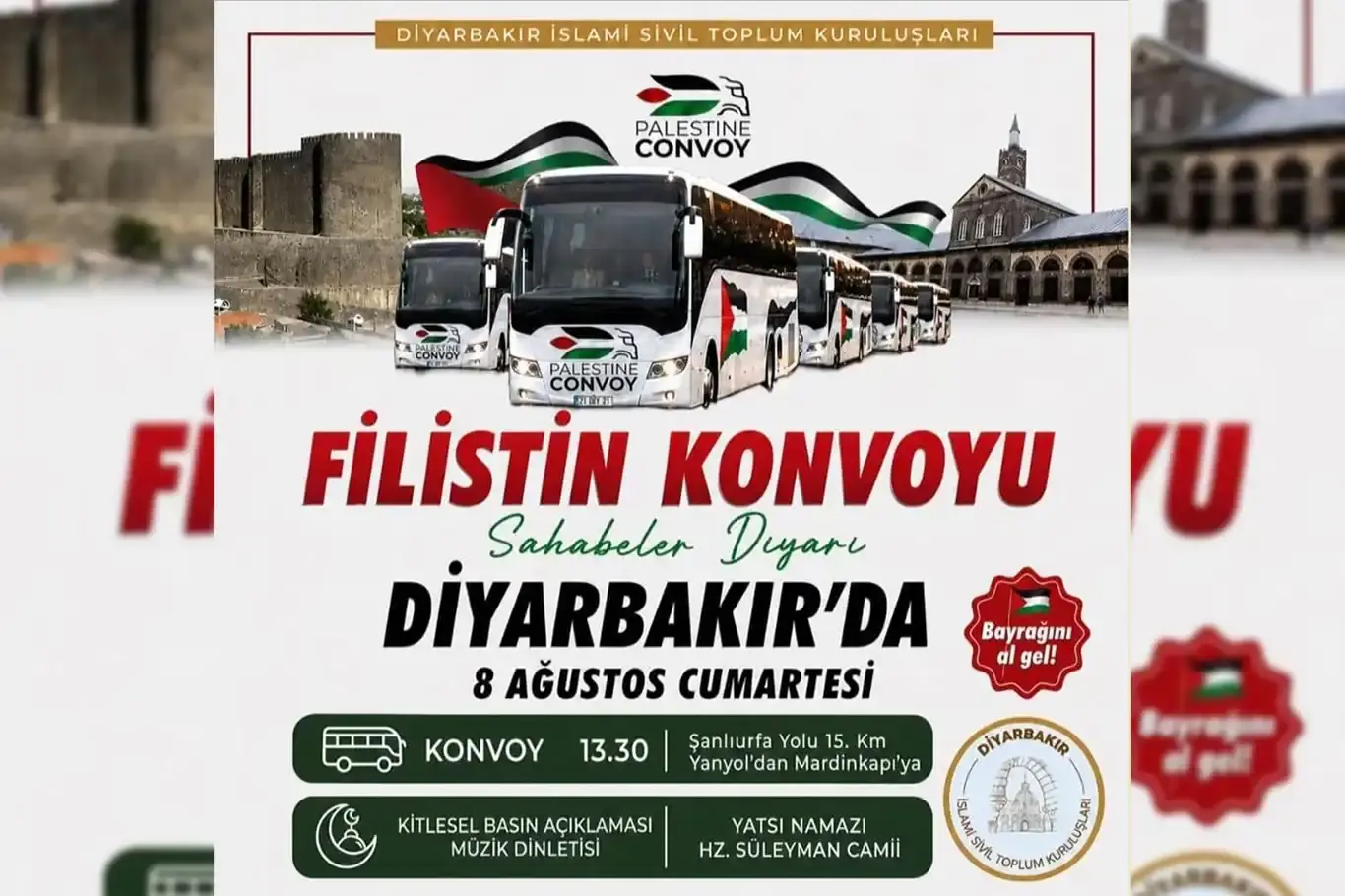 Diyarbakır'da Uluslararası Filistin Dayanışma Konvoyu'na destek: STK'lar  basın açıklaması düzenleyecek - [İLKHA] İlke Haber Ajansı