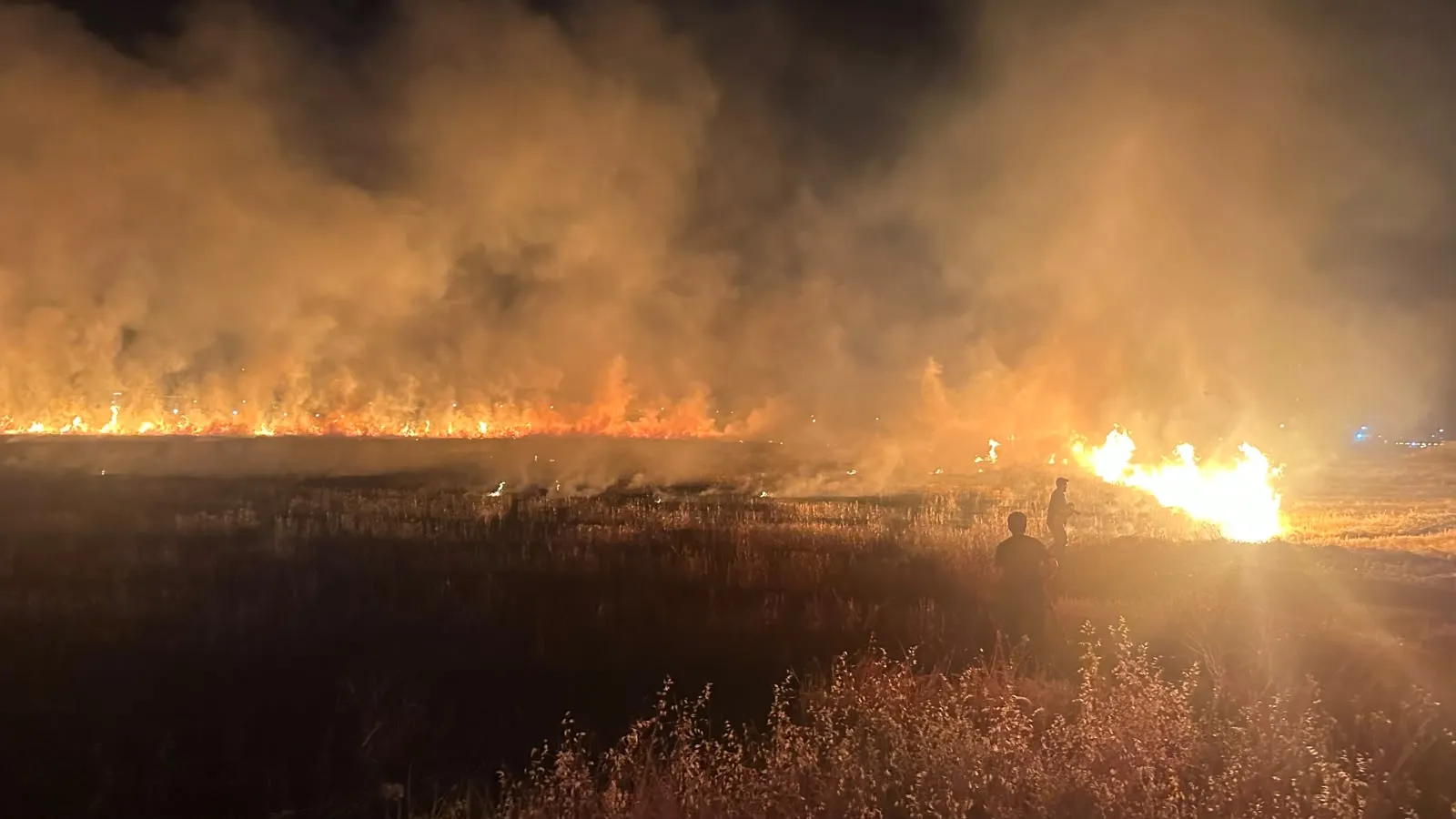 Bağlar'da akşam saatlerinde çıkan anız yangını Diyarbakır Havalimanı yakınını duman altına